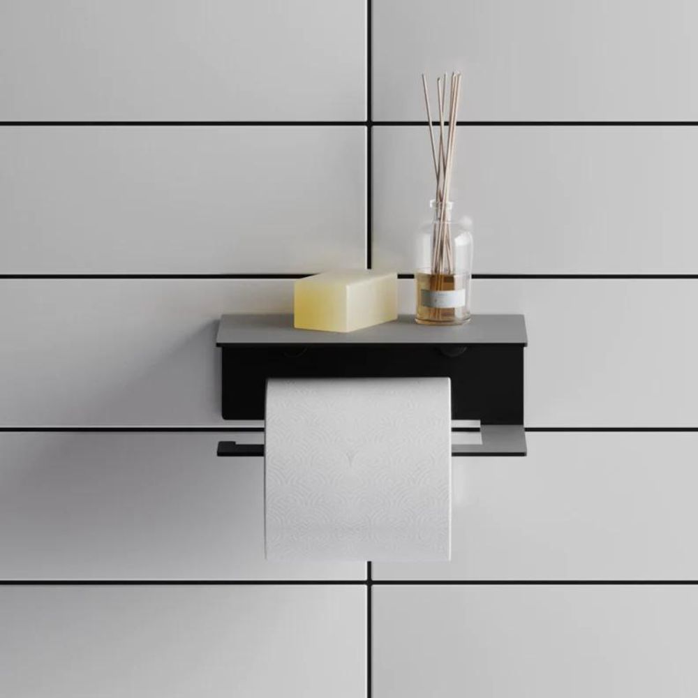 WC-paperitelineen Hold - Musta