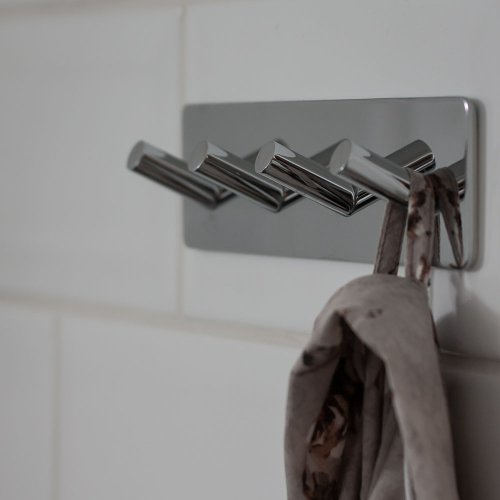 Pyyhekoukku Base 200 4-koukkuinen - Kromi