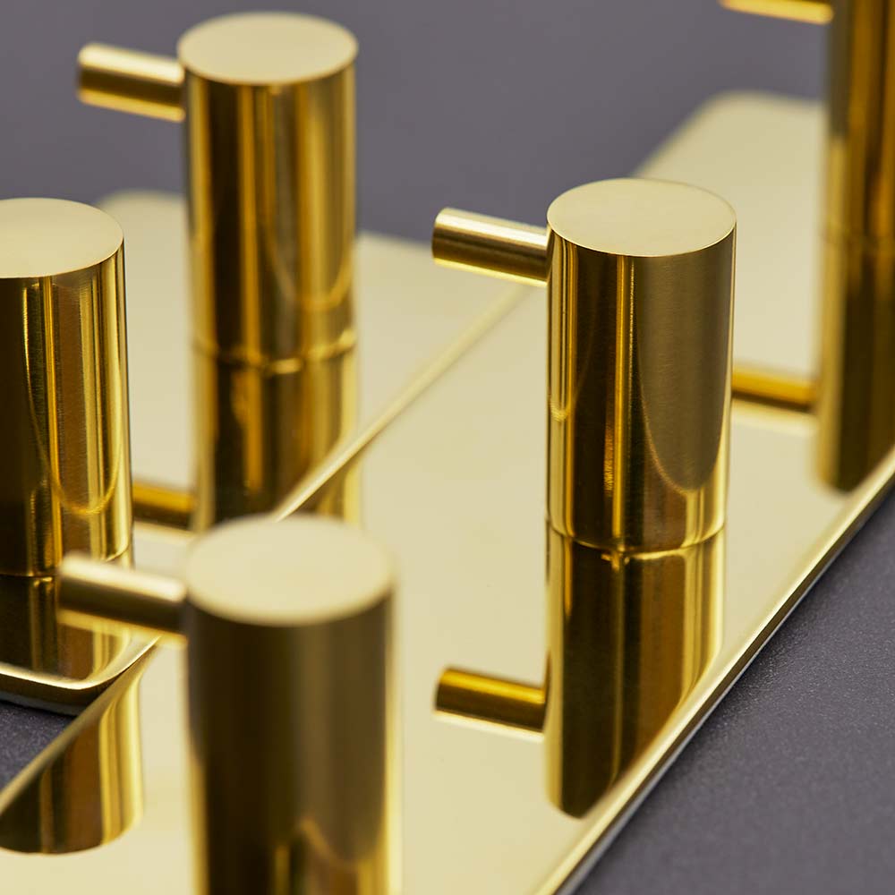 Pyyhekoukku Base 220 3-koukku - Kiillotettu Messinki