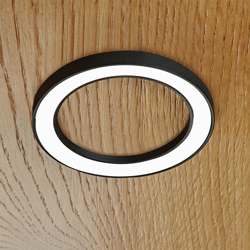 LED-kohdevalaisin Ringlight - Pinta-asennettava - Musta